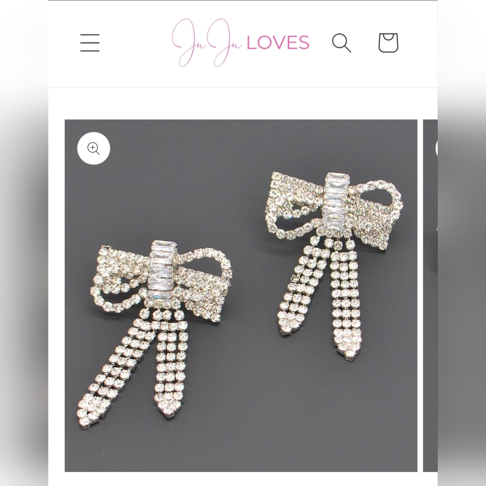 Juju Loves Silver Ribbon Bow Earrings